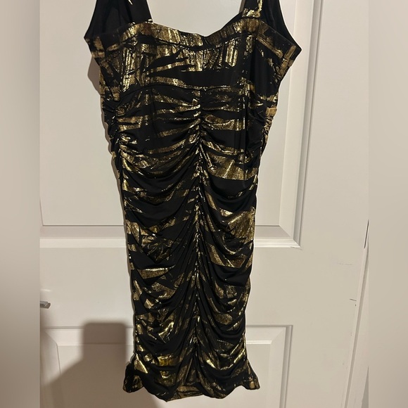 Y2K gold scrunch butt clubbing dress‎ size L - Picture 5 of 5